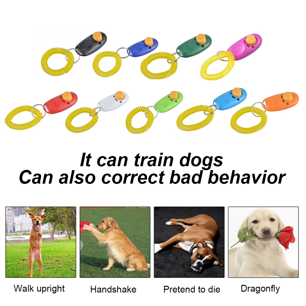 Анти-потеря переносное кольцо для дрессировки собак с кольцом и пряжкой Кнопка кликер звуковой тренажер инструмент для дрессировки домашних животных браслет аксессуар