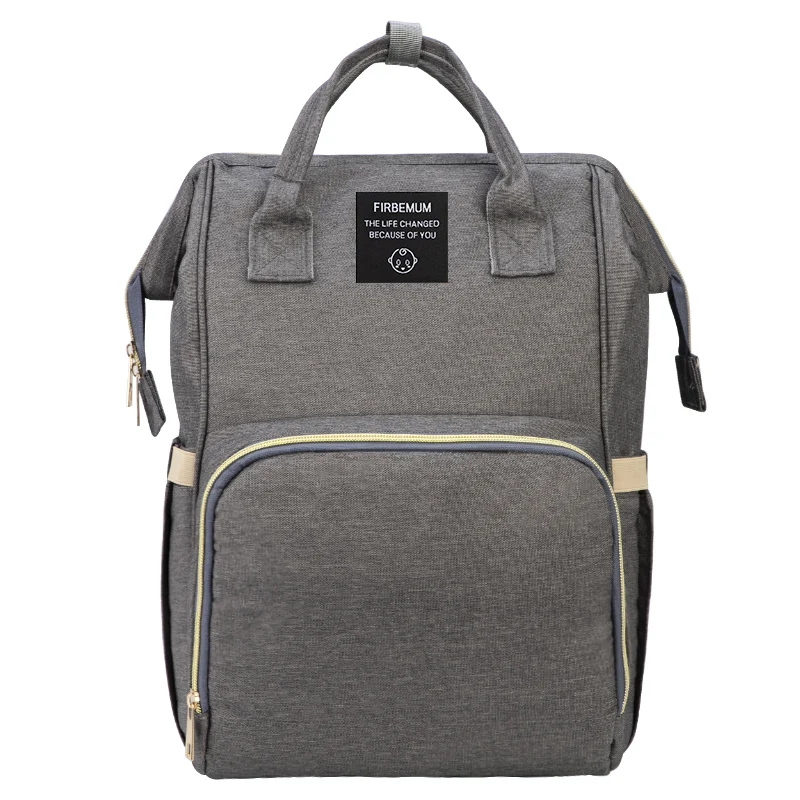 FIRBEMUM deep grey Модная сумка для подгузников для мам, Большая вместительная Детская сумка, дорожный рюкзак для кормления, сумка для ухода за ребенком, ручная сумка для подгузников - Цвет: FIRBEMUM deep grey