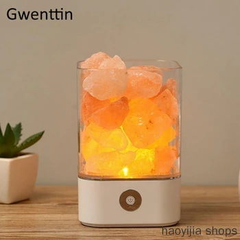 

New Led lava lamp home indoor warm light table bedroom bedside lamp USB crystal natural salt lamp fashion