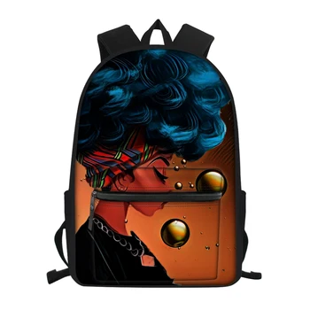 

THIKIN Fashion New African Backpack Art Black Girls Print School Bagpack Teenager Girls Laptop Rucksack Mochila Kids Bookbag
