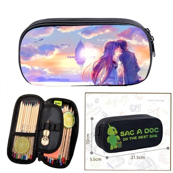 

Aniem Bag Organizer Small Tote Sword Art Online Pencil Case Boy Girl Toiletry Bag School Supplies Storage Bag Fashion Makeup Bag