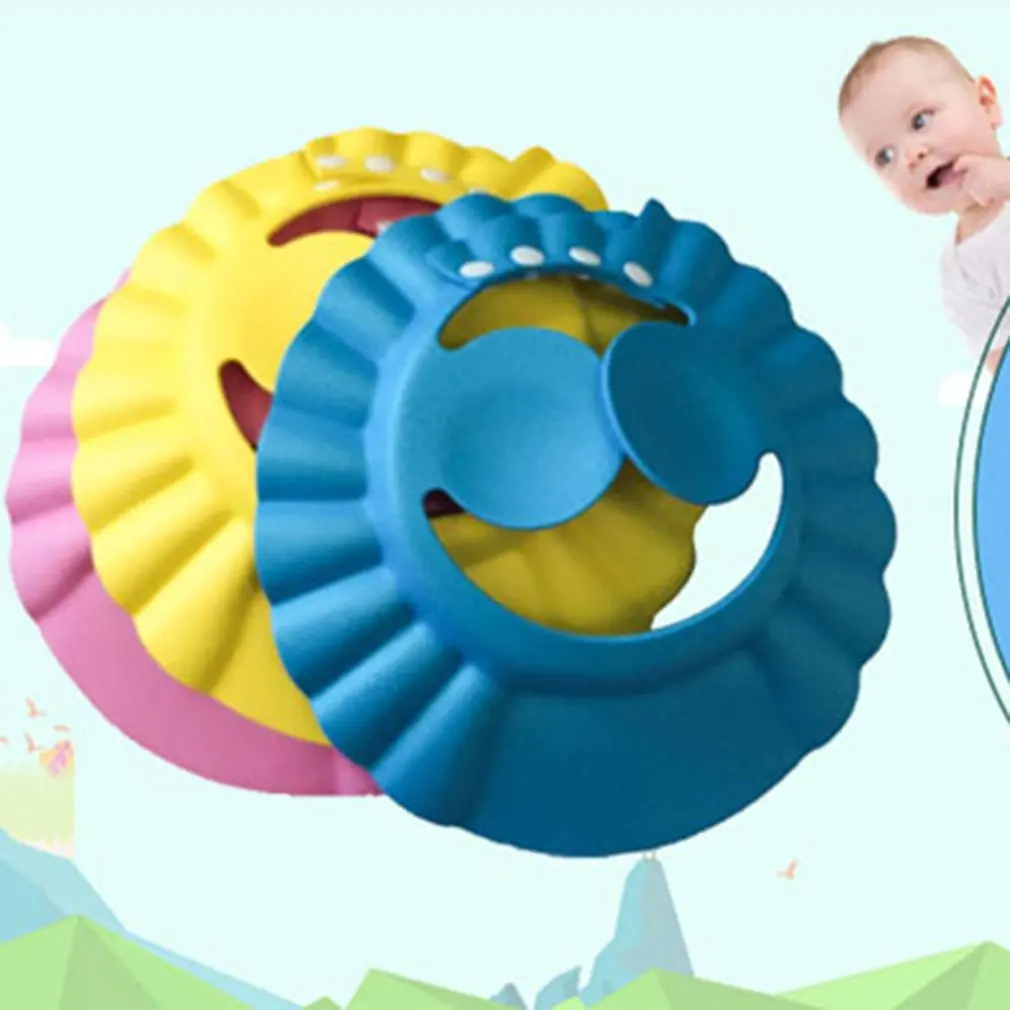 Детская шапочка для душа s Шампунь крышка мытья волос дети регулируемый водонепроницаемый защита ушей глаз детские шапки младенческой