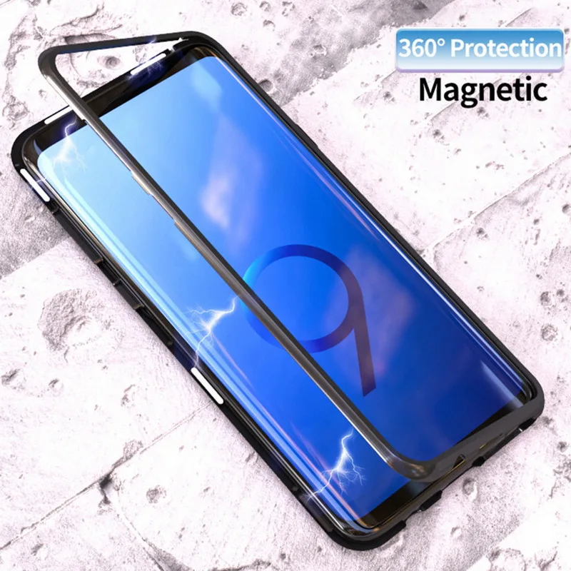 Магнитная Адсорбция металлический чехол для samsung Galaxy A50 A70 Примечание 10 9 8 S8 S9 S10 плюс S10e A40 A10 A20 A30 A7 A9 Стекло чехол