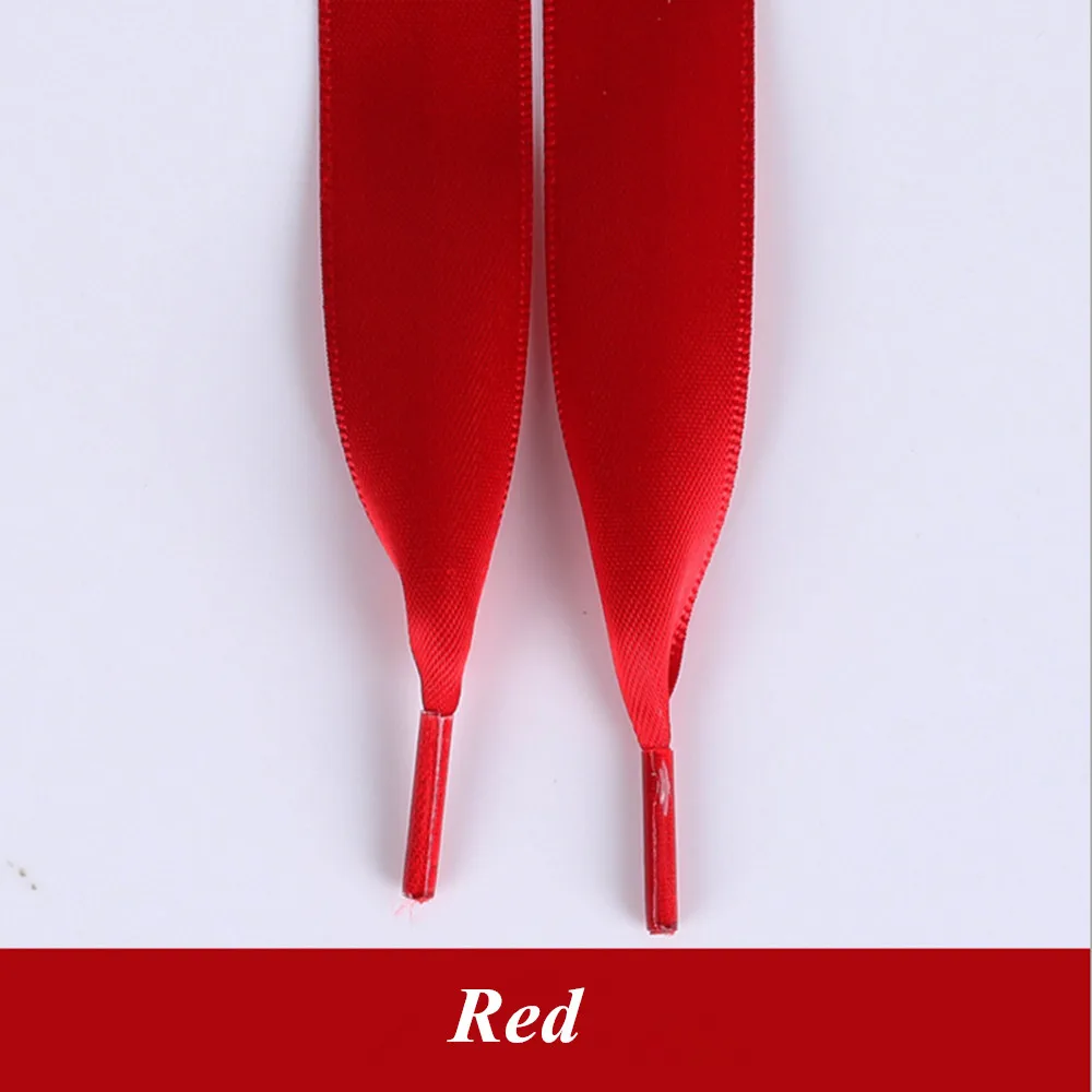 Red 1 пара 80 см-160 см шелковые ленты полиэфирные шнурки для ботинок плоские шнурки обуви кроссовки спортивная обувь кружева Прямая 30 цветов - Цвет: Red