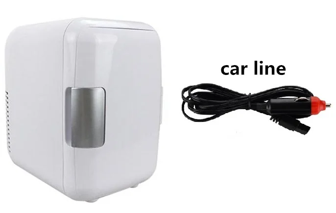 Car use Whtie Двойное использование 4L автомобильные и домашние холодильники Ультра тихий низкий уровень шума мини-холодильники для путешествий морозильная камера охлаждение, отопление коробка холодильник - Цвет: Car use Whtie