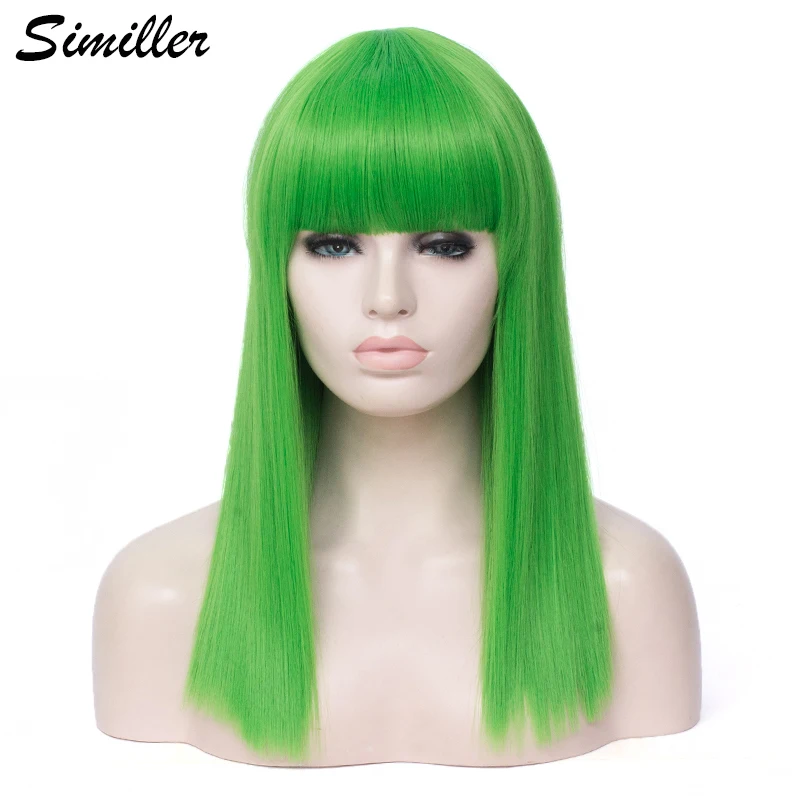 Similler Women Synthetic Wigs Long Straight Hair Heat Resistance Light