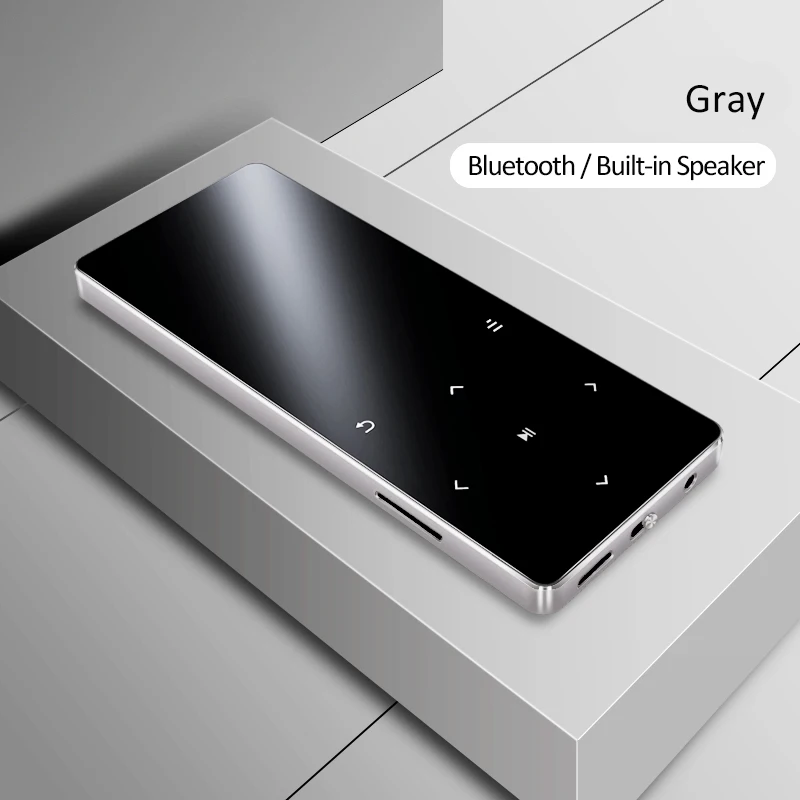 Gray REDANT MP4 плеер bluetooth mp3 mp4 музыкальный плеер портативный MP4 медиа тонкий с 1,8 дюймовыми сенсорными клавишами fm-радио видео Hifi MP 4 16GB - Цвет: Gray