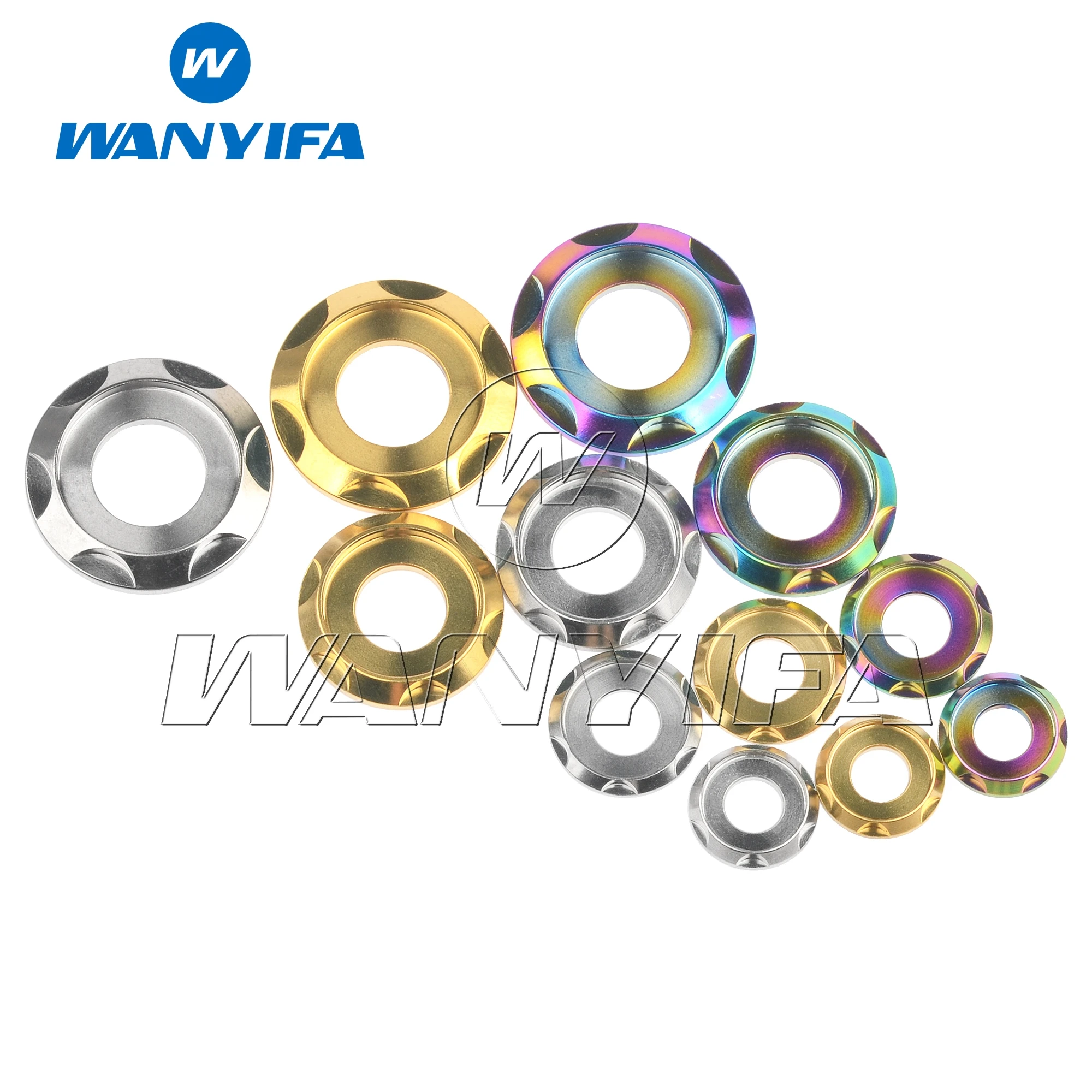 Wanyifa Titanium Ti Spacer M5 M6 M8 M10 Gasket for Bike Motorcycle Car Decorative Washers