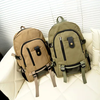 

The new Korean version of male and female students canvas bag travel backpack canvas backpack couples backpack
