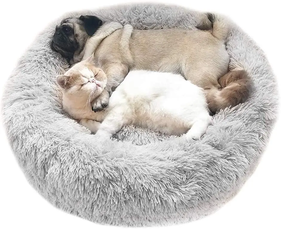 Plush Dog Dog-Bed Cat House Chihuahua Super-Soft Sofa Mats Kennel Round Washable Long