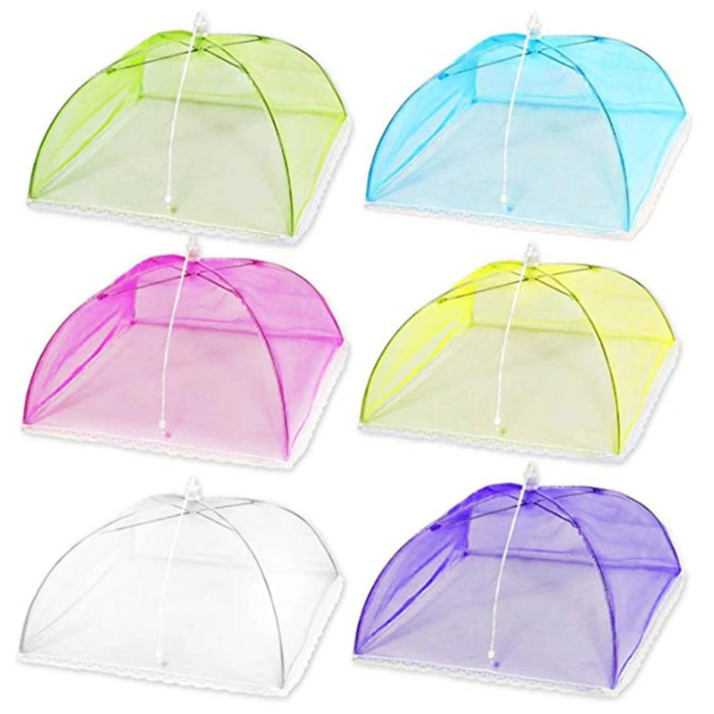 Pantalla de emergente para cubrir comida, carpa reutilizable, plegable, Anti moscas, mosquitos, paraguas, Protector de red 6 uds.|Cubiertas para alimentos| AliExpress