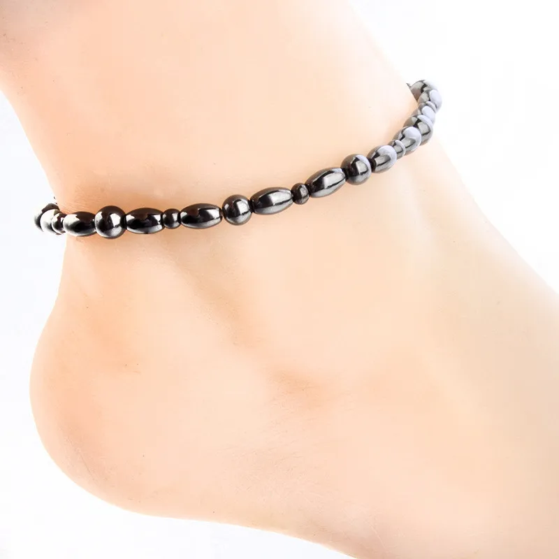 

Magnetic Stone Anklets Therapy Weight Loss Slimming Beaded Anklets for Women Jewelry Health care ankle bracelets