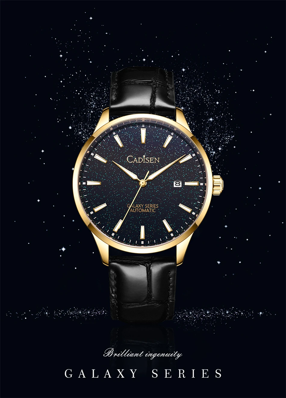 CADISEN New Pilot Series Men's Watch Luxury Sapphire Glass 100M Waterproof Automatic Watch Stainless Steel Mechanical Wristwatch