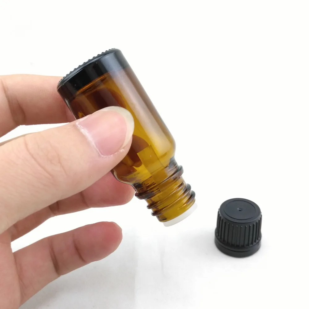 24 шт. 1/3 Oz 10 мл пустой Янтарный стеклянный Бутылки Флаконы с евро капельным