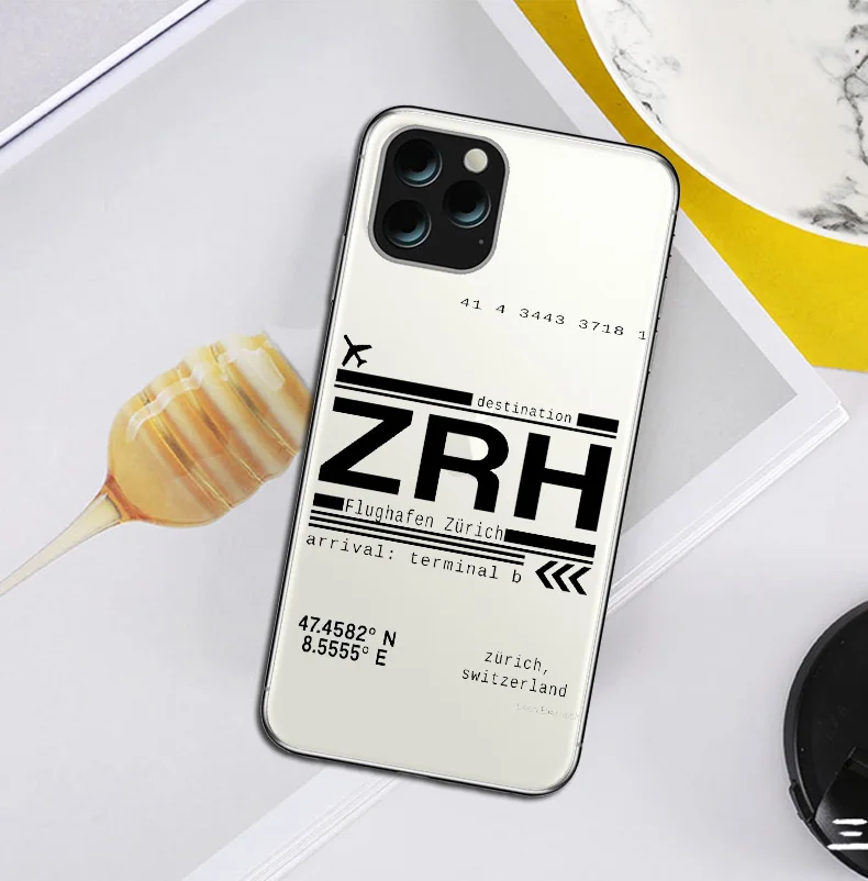 Для iphone 11, 11PRO, X, XR MAX, 5S, SE, 6 S, 7, 8 PLUS, из мягкого ТПУ, чехол с надписью «Международный аэропорт Дубая»