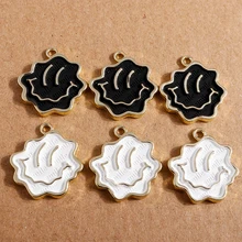 

5pcs 21*22mm Cartoon Enamel Smiling Charms for Jewelry Making DIY Handmade Pendants Necklaces Earrings Crafts Accessories