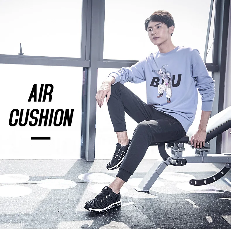 Новинка Onemix Air Cushion спортивная обувь для мужчин 97 Вязание спортивная обувь для спортзала беговые кроссовки уличные кроссовки для фитнеса Max 12,5