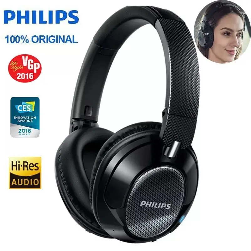 Оригинальные беспроводные bluetooth-наушники Philips SHB9850 с шумоподавлением и микрофоном, NFC гарнитура, официальная проверка
