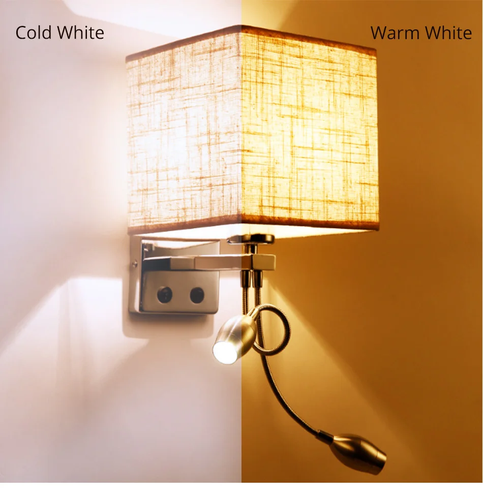 Wall Lamp Sconce Switch Stairs Light Luminaires Fixture E27 Bulb Bedroom Decor Bathroom Modern Bedside Lighting Wall Mounted (14)