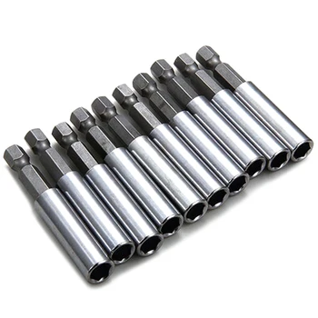 

10 Pcs Sleeve Connection Extension Rod Wind Batch Head Extension Rod 1/4 Connection Rod 65mm Extension Rod