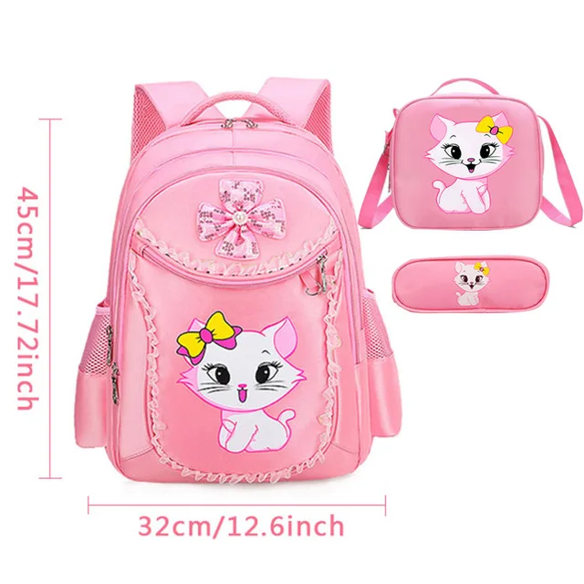 Школьные принадлежности и рюкзаки для девочек, ортопедический большой рюкзак для девочек, сумка для девочек, детский рюкзак для путешествий, morral escolar - Цвет: Pink Large Set