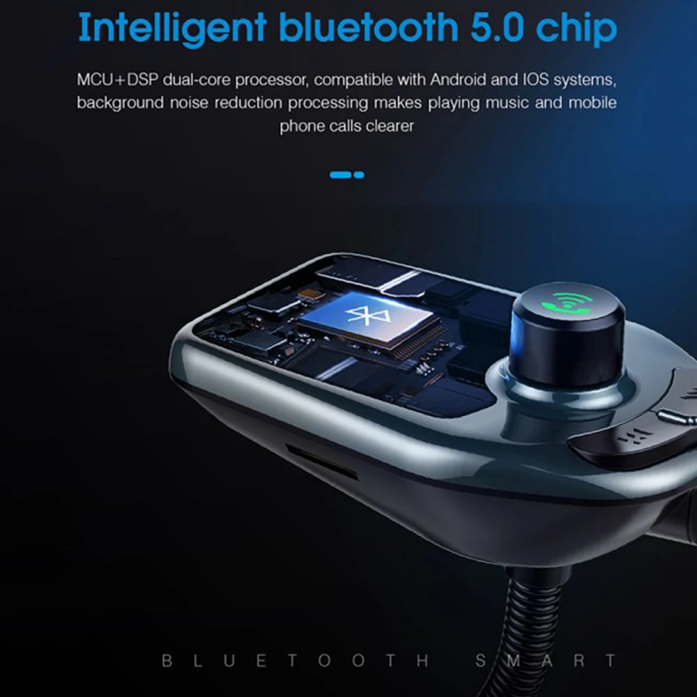 Bluetooth 5,0 передатчик Радио адаптер MP3-плеер двойной USB быстрая зарядка Великобритания