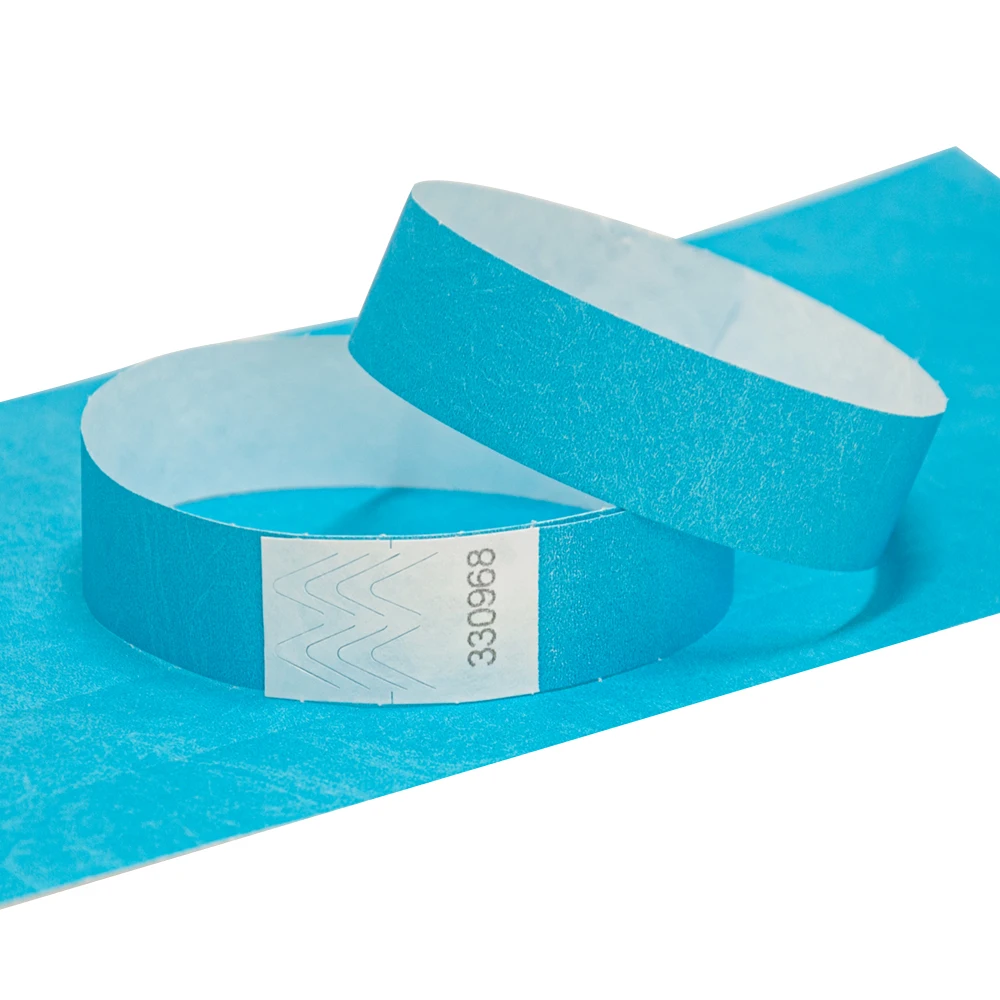 Neon Blue Color 3/4 inch Tyvek Wristbands with Numbers, Beautiful Color Wristbands for Parties Events Identification 500 pieces
