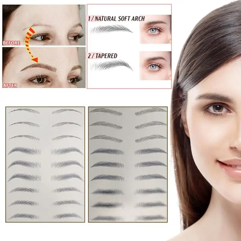 

4D Eyebrow Tattoo Sticker Hair-Like False Eyebrows Waterproof Long Lasting Water Transfer Eye Brow Stickers Makeup Cosmetics