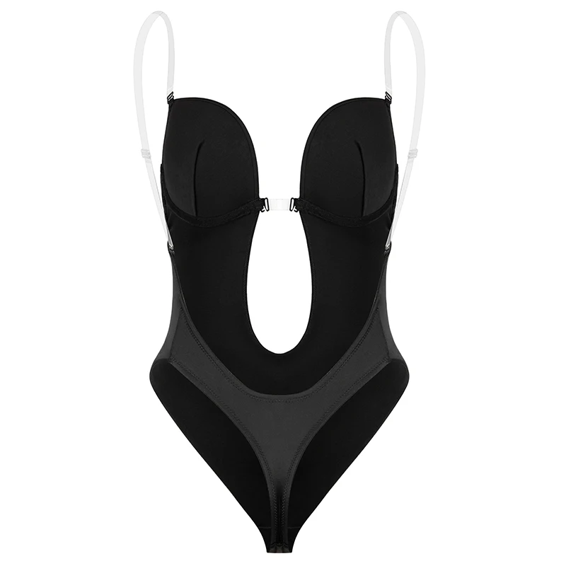 Decote em v Shaper sem Costas Empurrar para Cima Bodysuit Shapewear Profundo Corpo Mergulho Tanga Shapers Cintura Trainer Mulher Cinta Clara Acolchoado Espartilho u 10 High Quality Pijamas e Moda Íntima