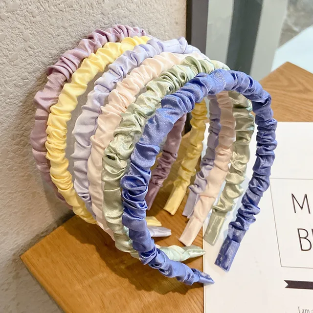 [Xwen] 2021 New Pleated Bubble Girls Headband Colorful Multi-purpose Headband Hair Clip Vantage Hair Bundle Headdress OH2022