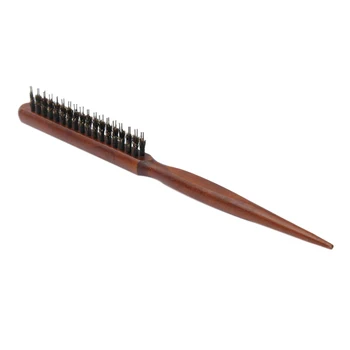 

Wood Handle Natural Boar Bristle Hair Brush Fluffy Comb Hairdressing Barber