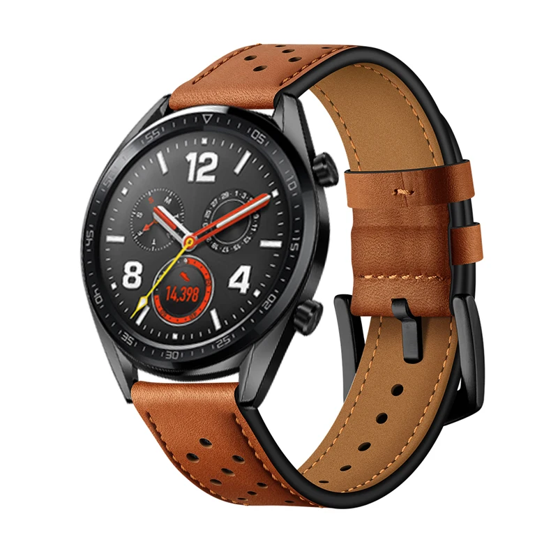 Huawei watch gt ремешок для samsung gear S3 Frontier galaxy watch 46 мм Amazfit GTR 47 мм/pace/stratos ремешок из натуральной кожи браслет