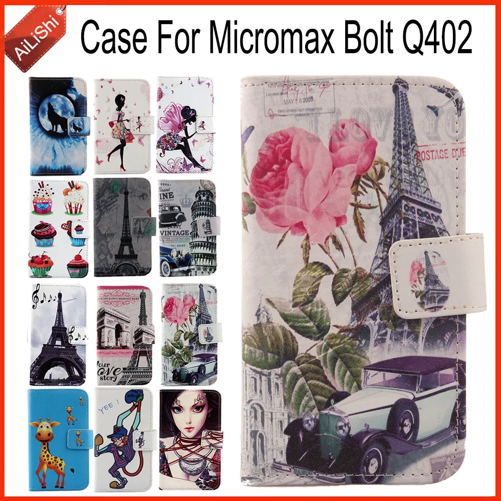 AiLiShi прямо с завода! Для Micromax Bolt Q402 чехол подставкой и отделением для карт кожаный