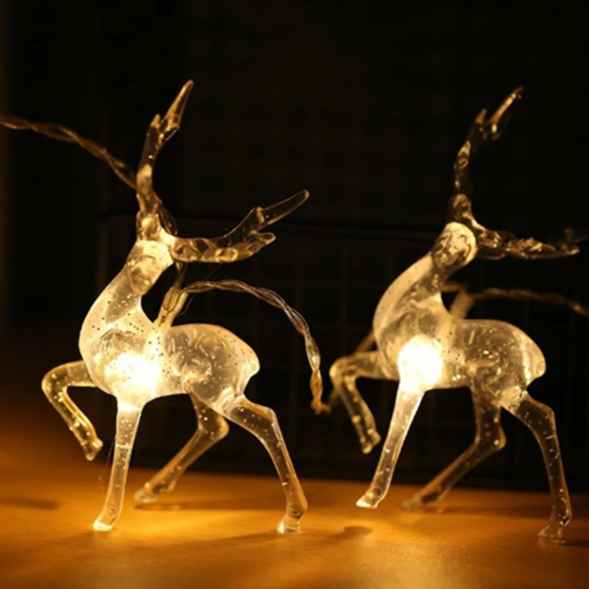 

10LED/20LED Reindeer LED String Lights Deer Christmas Tree Garland Lamps Decoration for Home Xmas Party Indoor New Year Gift