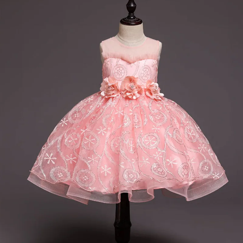 

Sequined Applique Lace Stitching Kids Dress for Girl Vestidos Prom Gowns Party Princess Dress Evening Wedding Tutu Dress Disfraz