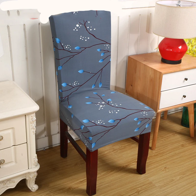 

Beach Style Printing Dining Chair Cover Removable Elastic Seat Chair Protector For Hotel Banquet Home Wedding Decoration