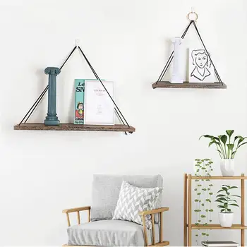 

Floating Wall Shelf Rustic Wooden Wall Hanging Shelf Flowerpot Storage Rack Flower Pot Holder For Bedroom Living Room Bathroom
