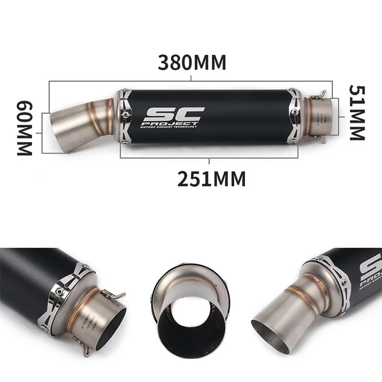 Подходит для Yamaha R25R3R6 ZX10RZX6RCB400CB600GSXR250 подходит изменены полукристаллическая выхлопная труба