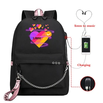 

Likee Live Backpacks Likee Video App USB Travel Backpack Students School Backpacks For Women Men Shoulder Bags Boys Girls Bags