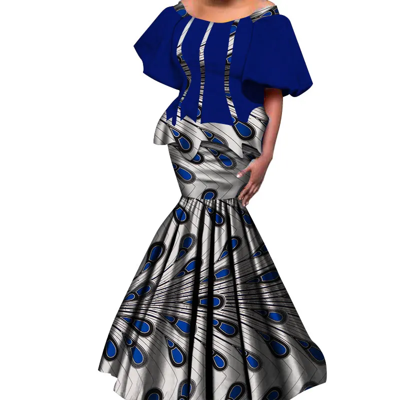 2020 New African Kanga Dresses For Women Dashiki Traditional Cotton Top Skirt Set Of 2 Pieces Clothing African Clothes WY4306