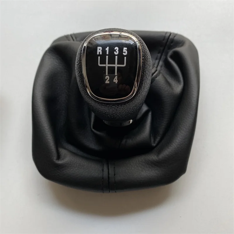 Для Skoda Octavia 2 A5 A6 2004 2005 2006 2007 2008 2009 2010 2011 2012 2013 5/6 Скорость Шестерни рычаг переключения кожаные ботинки со вставками - Название цвета: 5 speed