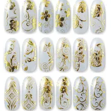 Крест границы для AliExpress горячие модели золотые 3D металлические наклейки на ногти цветок наклейки s ракообразные Chong Guang лечение