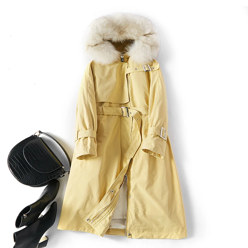 2020 Korean thick warm Real Fur Coat Female Wool