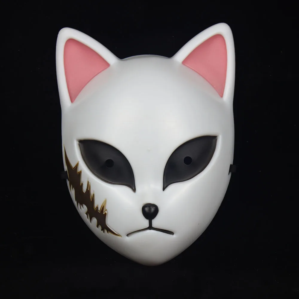 Anime Demon Slayer Kamado Tanjirou Sabito Makomo Plastic Cosplay Mask Headwear Hannya Tengu Masks Halloween Party Mask Props