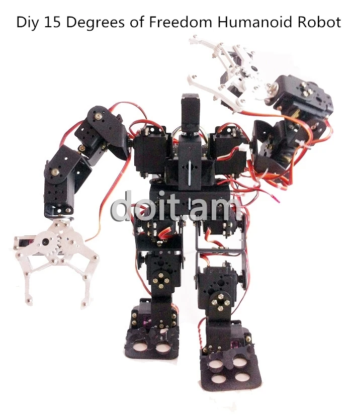 

Diy Robot 15 Degrees of Freedom Biped Robot Humanoid Walking Robot Full Set of Servo Bracket Accessories +Claw+Steering Gear