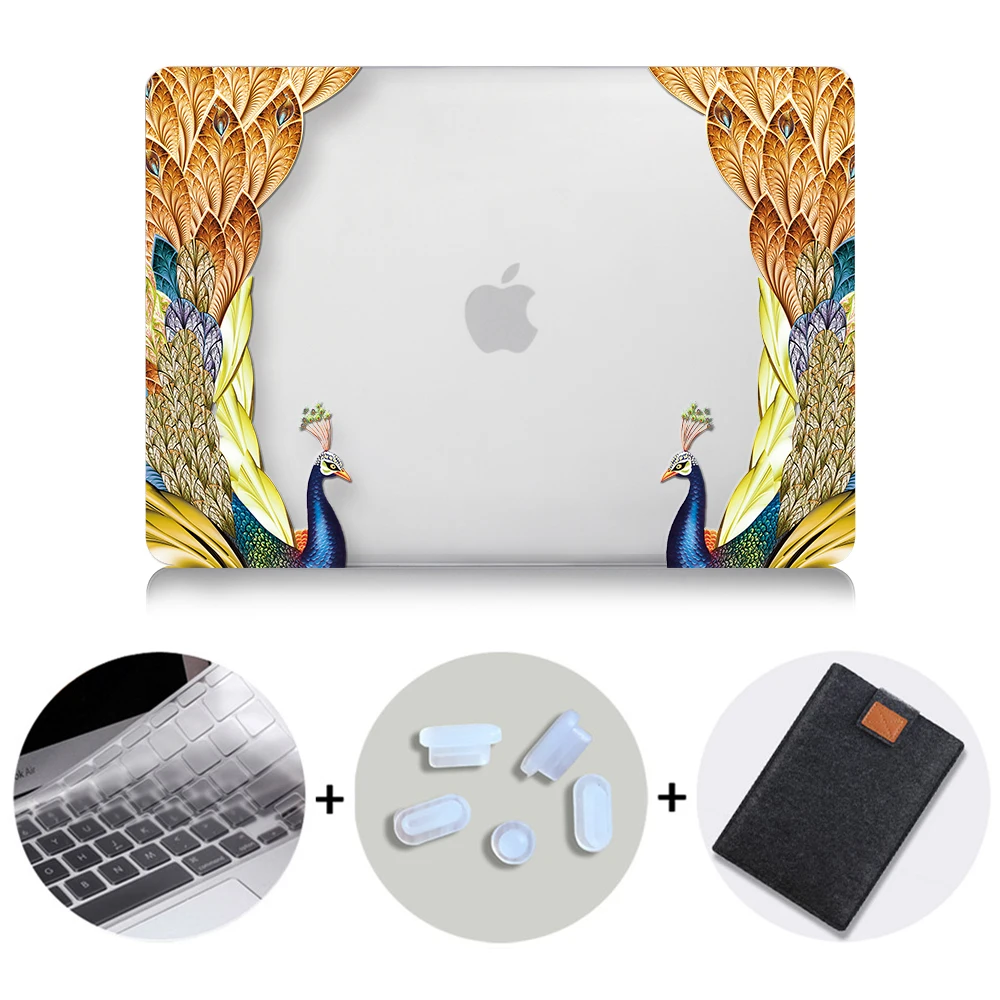 MB10 MTT Хрустальный чехол с перьями для Macbook Air Pro retina 11 12 13 15 дюймов с сенсорной панелью с принтом павлина Твердый Чехол 13,3 ''чехол для ноутбука - Цвет: MB10