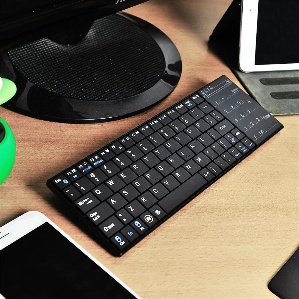 Беспроводная Тонкая Bluetooth клавиатура с тачпадом для IOS Windows Android игровая ПК