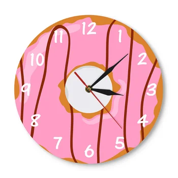 

Colorful Printed Doughnut Wall Clock Sweet Desserts Modern Wall Clock Nursery Decor Bakery Business Wall Sign Donut Lover Gift