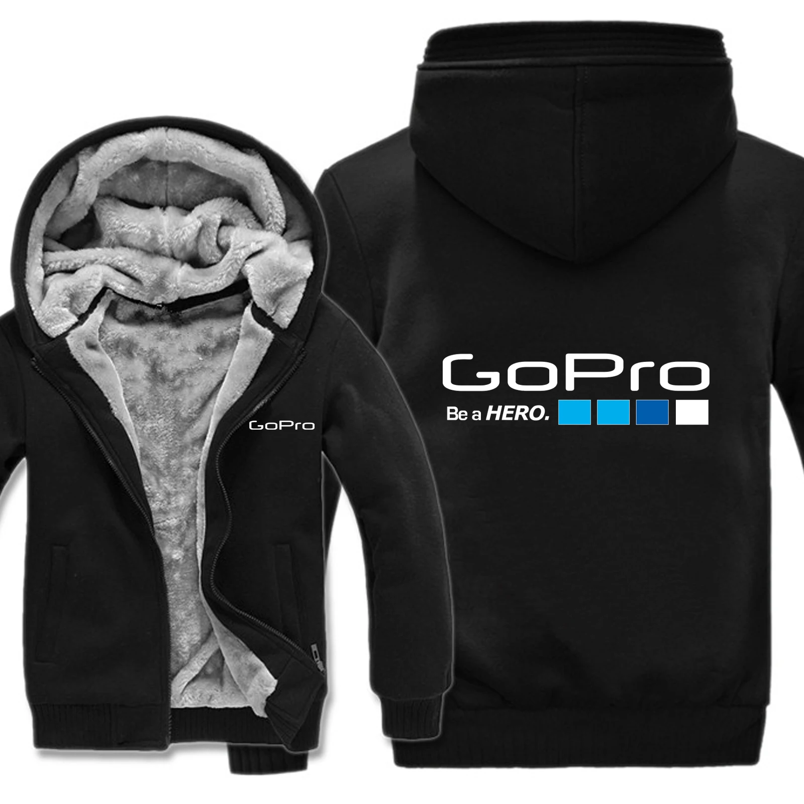 Зимние толстовки Go Pro Gopro, Мужская модная шерстяная куртка с подкладкой Be A Hero, толстовки Gopro, мужские пальто, пуловер