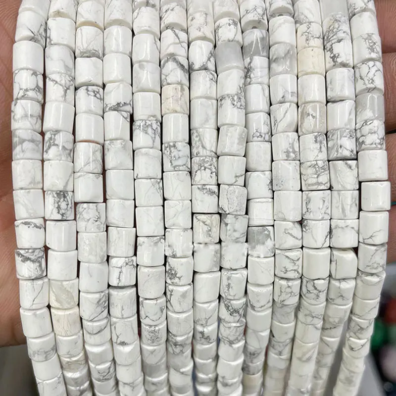 Natural Stone 6x6mm Tube Loose Spacer Beads For Jewelry Making DIY Accessorries Bead For Bracelet Rose Quartzs Tiger Eye Agates